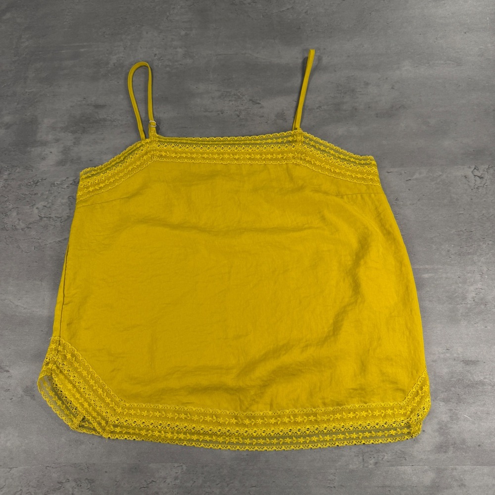Abercrombie & Fitch Camisole Women S Mustard‎ Yellow Lace Trim Boho Cami Top